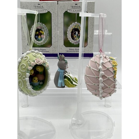 Hallmark Keepsake Ornament Easter Bunny 2002 & 2017 Rabbit Easter Egg lot of 3 - Picture 9 of 16